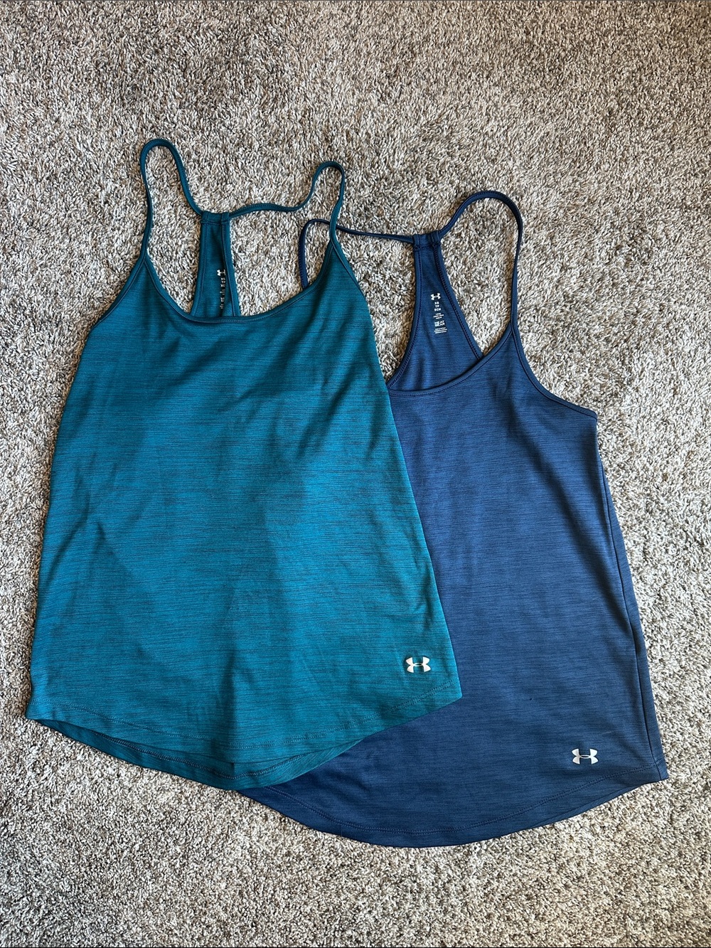 Under Armour Teal and Navy Racerback Tank Tops - 2 Pack